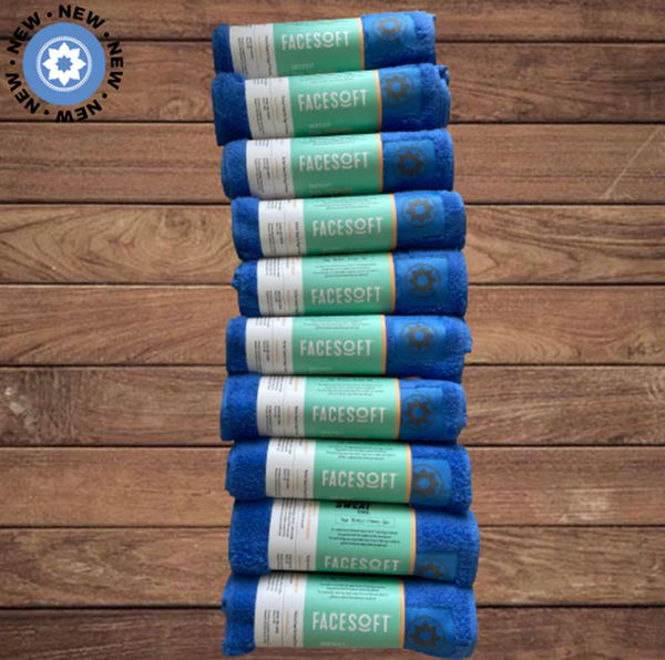 (10 PACK BUNDLE) Wholesale Blue Pilates Color and Icon Eco-Soft Workout Towels Co-Branded