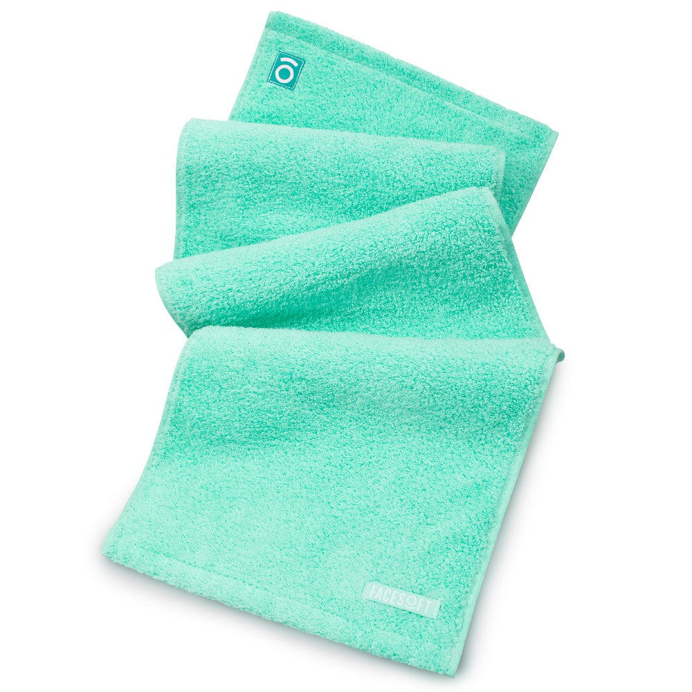 Facesoft Eco-Friendly Yoga Sweat Towel - 100% Cotton Soft and Absorbent (10 x 38 Inches, Aqua)