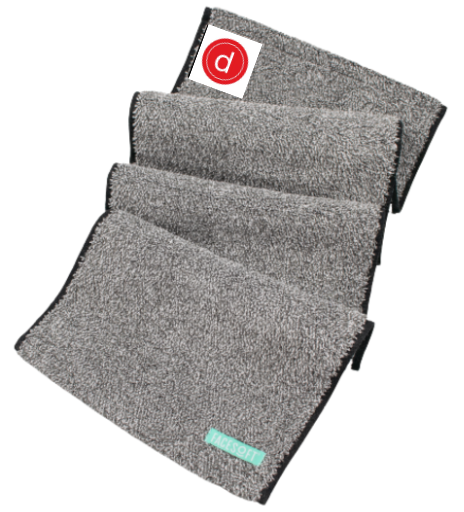 (10 PACK BUNDLE) WHOLESALE Charcoal-Detox with Pure Barre Icon Active Size Towel