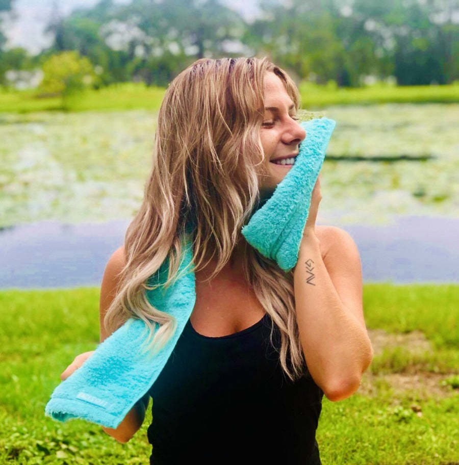 Sweat Towel Active Aqua Color Eco Friendly